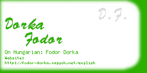 dorka fodor business card